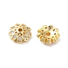 Rack Plating Brass Micro Pave Clear Cubic Zirconia Bead Caps KK-D100-03KCG-2
