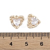 Brass Micro Pave Clear Cubic Zirconia Pendants KK-K351-45C-G-3