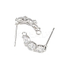 Flat Round Brass Micro Pave Clear Cubic Zirconia Stud Earring Findings KK-F921-10P-2