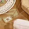 Brass Cubic Zirconia Pendant Necklaces NJEW-H051-01G-02-3