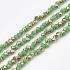 Electroplate Opaque Solid Color Crystal Glass Beads Strands EGLA-S171-01A-04-1