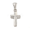 304 Stainless Steel Cubic Zirconia Pendants STAS-C102-04A-P-1