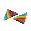 Rainbow Color Opaque Resin & Wood Pendants WOOD-K012-13-2
