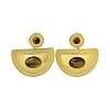 304 Stainless Steel Natural Tiger Eye Boho Stud Earrings EJEW-S244-01G-H-1