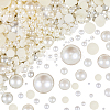 8 Styles Half Round ABS Plastic Imitation Pearl Cabochons OACR-PA0001-19-7