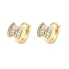 Brass Micro Pave Clear Cubic Zirconia Hoop Earrings EJEW-D323-02G-4