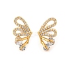 Brass Micro Pave Clear Cubic Zirconia Stud Earrings EJEW-B131-04G-4