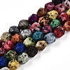 Dyed Natural Sesame Jasper Beads Strands G-T139-8mm-47A-4
