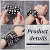 2Pcs 2 Styles PU Imitation Leather Cord Bracelets BJEW-UN0001-62-4
