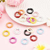 18Pcs 9 Colors Zinc Alloy Rhinestone Spring Gate Rings FIND-SC0019-50B-6
