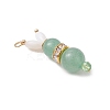 4Pcs 4 Styles Natural Carnelian & Rose Quartz & Green Aventurine & Amethyst Bunny Pendants PALLOY-TA00226-4