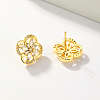 Fashion Casual Brass Pave Clear Cubic Zirconia Flower Stud Earrings FV1607-3
