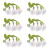 Lily of the Valley Glass Conntctor Charms PALLOY-TAC0098-1