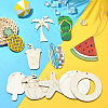 1Set Laser Cut Wood Shapes Pendants WOOD-CJ0002-23-6