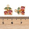 Brass Micro Pave Cubic Zirconia Charms KK-F906-09G-3