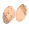 Transparent Resin & Walnut Wood Pendants RESI-S389-041A-B-3