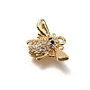 Brass Micro Pave Cubic Zirconia Charms KK-B152-07A-G-2