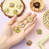 8Pcs 4 Colors Golden Alloy Resin Pendants FIND-CJ0004-91-4