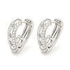 Brass Micro Pave Clear Cubic Zirconia Hoop Earrings EJEW-S228-11P-1