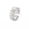 Non-Tarnish 304 Stainless Steel Oval Wrap Open Cuff Ring for Women RJEW-S405-153P-3