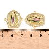 Brass Micro Pave Colorful Cubic Zirconia Religion Virgin Links Connector Charms KK-Z146-13G-3