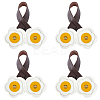 4Pcs PU Leather Flower Pendant Decorations AJEW-FH0009-99B-1