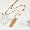 304 Stainless Steel Clear Cubic Zirconia Rectangle Constellation Pendant Necklaces for Women Men NJEW-S435-01G-G-3