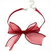 1Pc Gauze Bowknot Fabric Choker Necklaces for Women NJEW-CP0001-06A-1