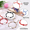 10Pcs 5 Colors DIY Blank Dome Braided Nylon Threads Adjustable Link Bracelet Makings Kits AJEW-TA00026-4