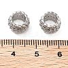 Brass Micro Pave Clear Cubic Zirconia Beads KK-U028-28P-3