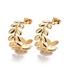 Ion Plating(IP) 304 Stainless Steel Stud Earrings for Women X-STAS-A057-13G-1