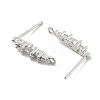 Brass Clear Cubic Zirconia Stud Earring Findings LS-KK-A238-02C-P-2