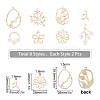 16Pcs 8 Style Alloy Pendants PALLOY-SC0003-65LG-2