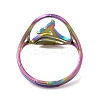 Ion Plating(IP) 304 Stainless Steel Whale Tail Adjustable Ring for Women RJEW-M149-01RC-2