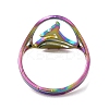 Ion Plating(IP) 304 Stainless Steel Whale Tail Adjustable Ring for Women RJEW-M149-01RC-2