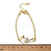 Brass Micro Pave Clear Cubic Zirconia Link Bracelets for Women BJEW-A029-01B-G-5