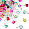 78Pcs 13 Colors Transparent Spray Painting Crackle Glass Charms PALLOY-TAC0088-2