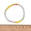 Dyed Natural White Jade Rondelle Beads Stretch Bracelets for Women BJEW-JB14235-02-5