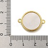 Rack Plating Brass Micro Pave Clear Cubic Zirconia Flat Round Connector Charms KK-I718-47G-01-3