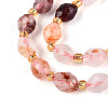 Natural Hematoid Quartz/Ferruginous Quartz Beads Strands G-N342-35-8x6-13-4