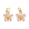 Brass Pave Cubic Zirconia Charms KK-Q085-14G-02-1