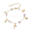 Natural Amethyst Link Bracelets for Women BJEW-JB12116-02-2