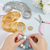 400Pcs 2 Colors Steel Memory Wire FIND-SP0002-07-3
