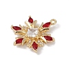 Christmas Theme Brass Micro Pave Cubic Zirconia Pendants KK-Z065-01-01G-2