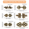 12Sets 6 Styles Tibetan Style Zinc Alloy Hook Button FIND-FH0009-29-2