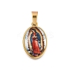 Religion Theme 304 Stainless Steel Pave Epoxy Pendants STAS-K256-29G-01-1