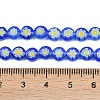 Handmade Millefiori Glass Flat Round Bead Strands LK-P010-04-3