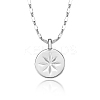 Vintage S925 Silver Eight-pointed Star Coin Pendant Necklace MV8352-1-1