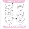 6Pcs 6 Styles Alloy Boot Strap Chains HJEW-HY00101-2