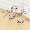 Stainless Steel Polymer Clay Rhinestone Cuff Rings/Finger Rings Sets FS-WG0D843-03-3